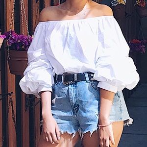 Zara off the shoulder puff sleeve